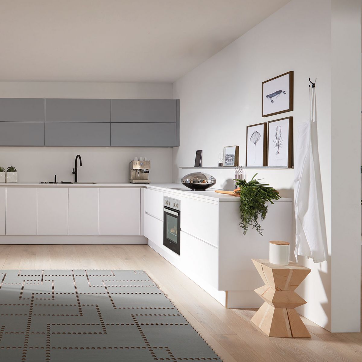 Häcker Concept 130 TOP SOFT - Perlgrau / Kristallweiß