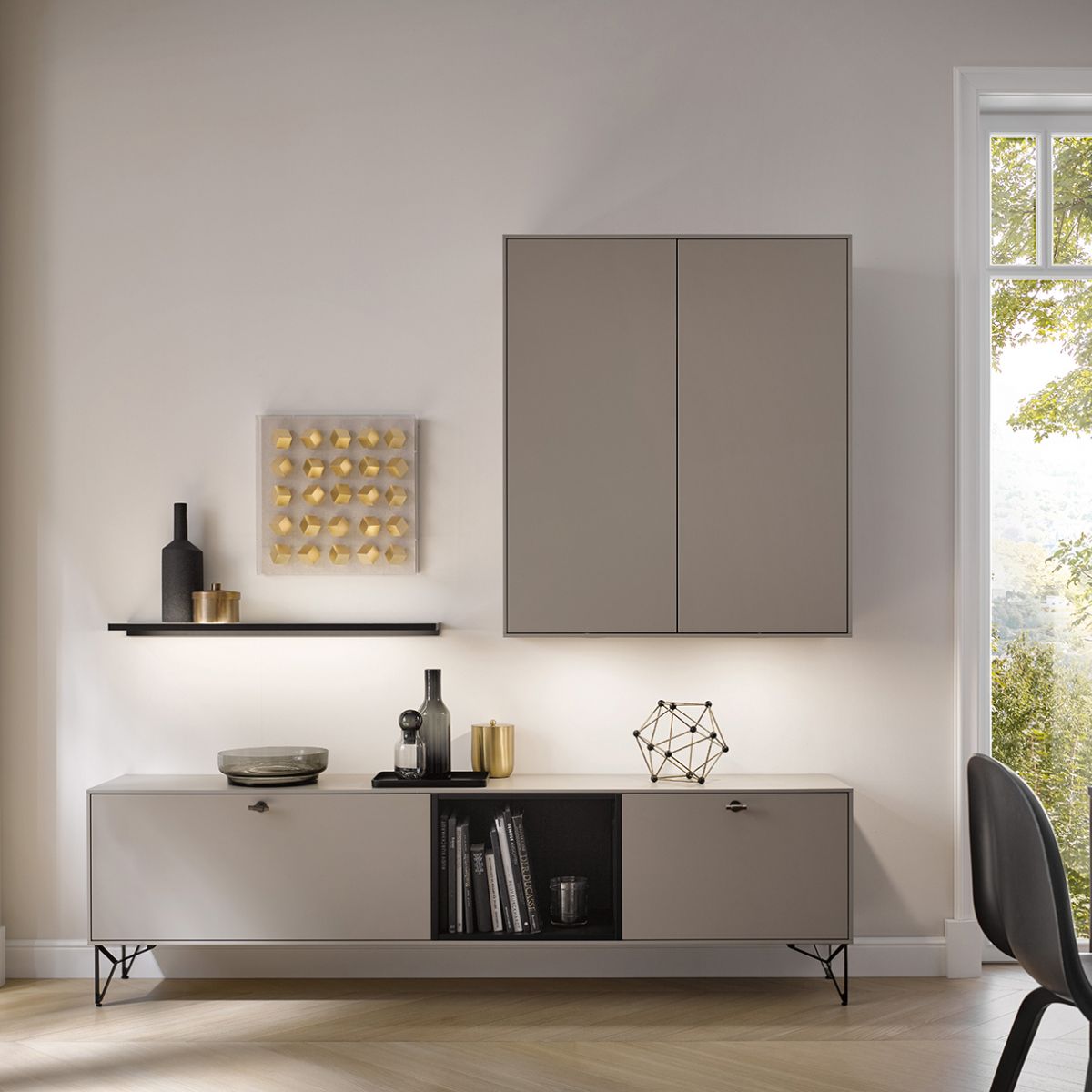 Häcker - AV 2040 Feineiche-schwarz Sideboard