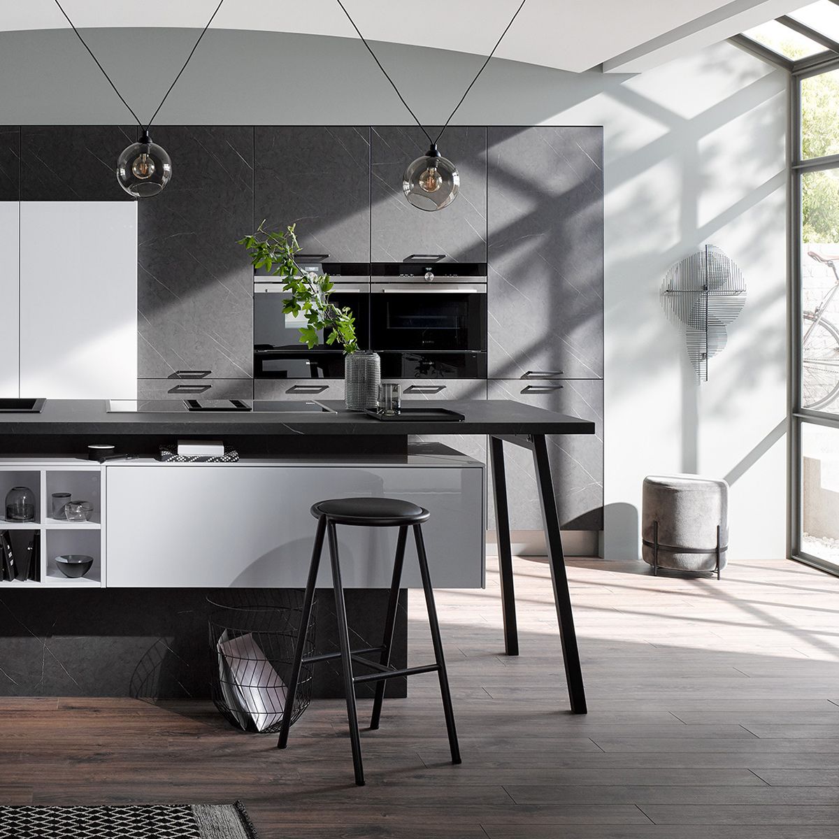 Häcker - AV 2045 Marmor AV 4030 Polarweiss
